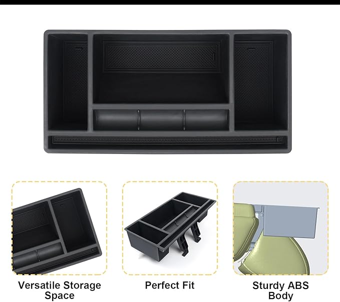 Hellet Upgrade Front Center Seat Headrest Organizer for Ford 2011-2026 F150 F250 F350 F450 F550 F650 Accessories Coin Container Storage Box with Non–Slip Silicone Mat (Jump Seat Only)
