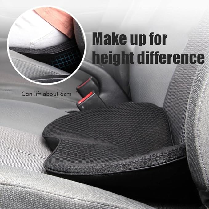 Car Seat Cushion for Driver Thick Memory Foam Car Heightening Seat Cushion Lower Back Pain Relief Back Support Cushion for Car Office Chair