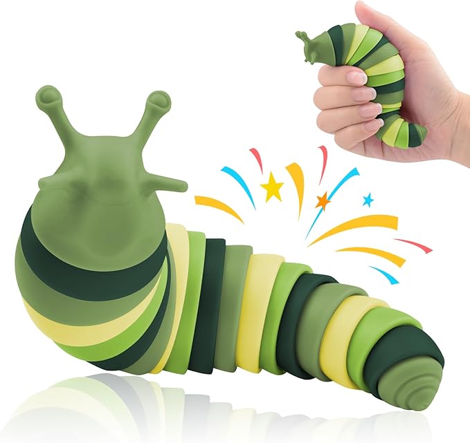Cevioce Sensory Slug Fidget Toys,Mini Fidget Slug Toys for Adults & Kids Party Favors,1Pc Cute Autism Sensory Toys for Autistic Children,Toddler Toys Age 3+ Easter Basket Stuffer for Kids