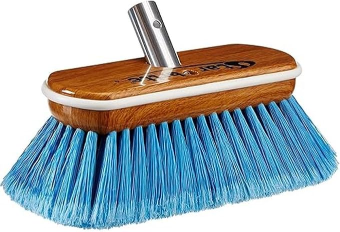 STAR BRITE 8" Premium Cleaning Brush - Synthetic Wood Block with Durable, High-Density Star Prene Fibers for Boat, RV & Auto Surfaces - Extend-A-Brush Handles - Medium Bristle, Blue (040171)