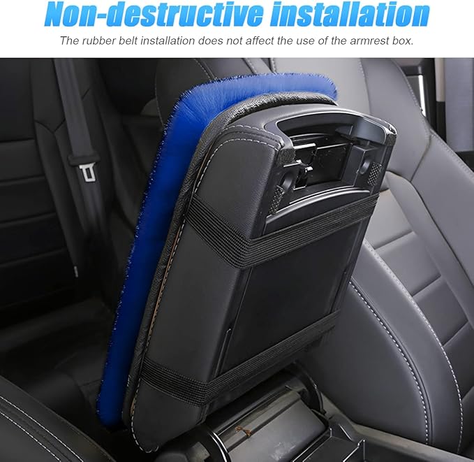 Fluffy Car Armrest Cover, Universal Car Center Console Pad, Car Armrest Seat Box Cover Decor Accessories For Women Men, Armrest Seat Box Cover Protector For Most Vehicle, SUV, Truck, Car (Blue)
