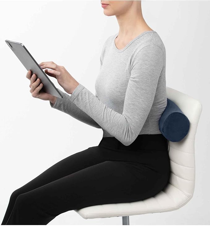 Brookstone Free Form Travel Pillow - Lightweight Flexible Memory Foam Travel Neck Pillow for Sleeping, Car, Airplane & Travel Support, Blue