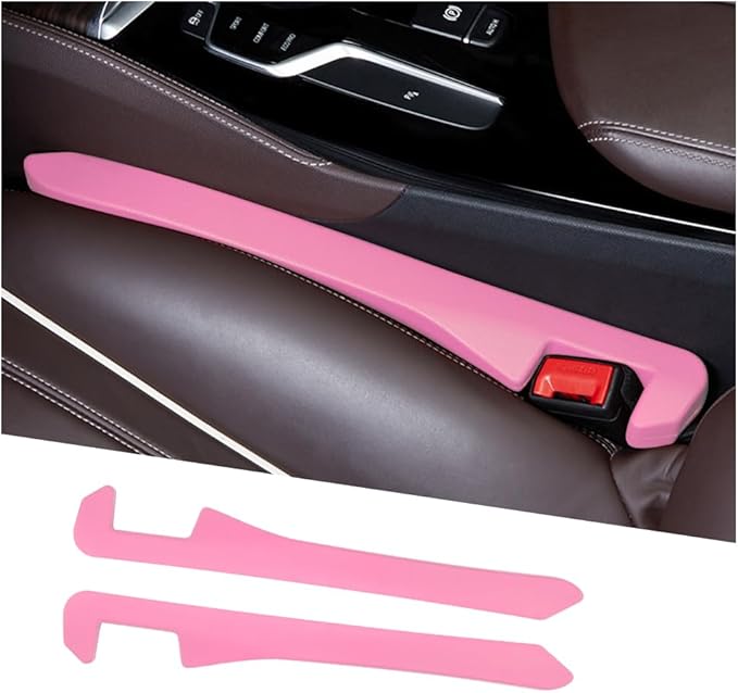 KIFIDAN 2PCS Car Seat Gap Filler,Flexible Seat Gap Organizer Between Seats for Tightly Filling Seat Gaps,Universal Car Side Seat Gap Filler Interior Car Accessories for Women & Men (Pink)