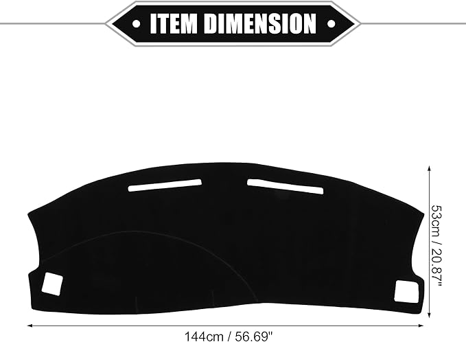 Dashboard Cover Compatible for Dodge Charger 2005-2007, Nonslip Polyester Black Dash Cover Mat Dash Board Protector Cover