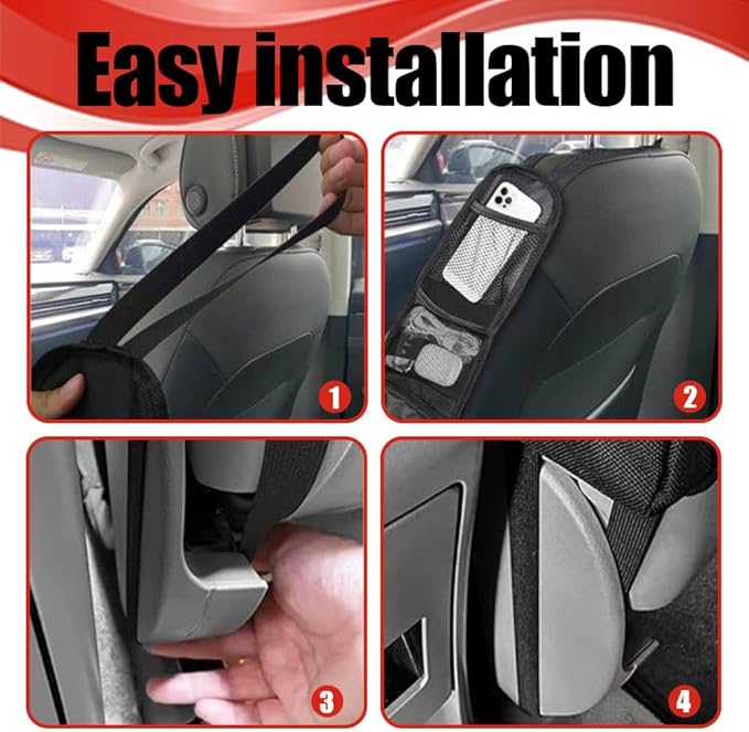 2PCS Car Seat Storage Hanging Bag, Multi-Pocket Seat Side Organizer, Car Multifunctional Storage Mesh Net Pocket Can Hold Mobile Phone, Wallet, Universal Car Accessories for Car (2PCS)