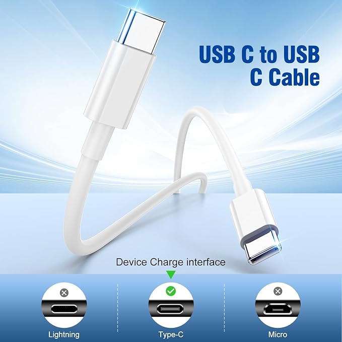 iPad Fast Charger,2Pack iPad Pro Charger USBC to C Cable iPad Cord 20W USB C Charger iPad Charging Block for iPad A16 11/10th,iPad mini 6/A17 Pro,iPad Air/i-Pad Pro 13/12.9/11inch 2020-2025