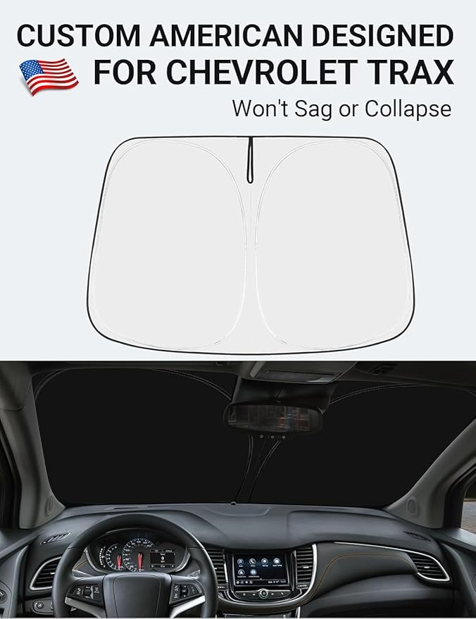 Proadsy Custom Fit 2013-2023 Chevrolet Trax LS/1RS/LT/2RS/ACTIV SUV Windshield Sun Shade 4-Layer Foldable Front Sunshade Protector Sun Visor Blocks UV Rays Keep Car Cooler