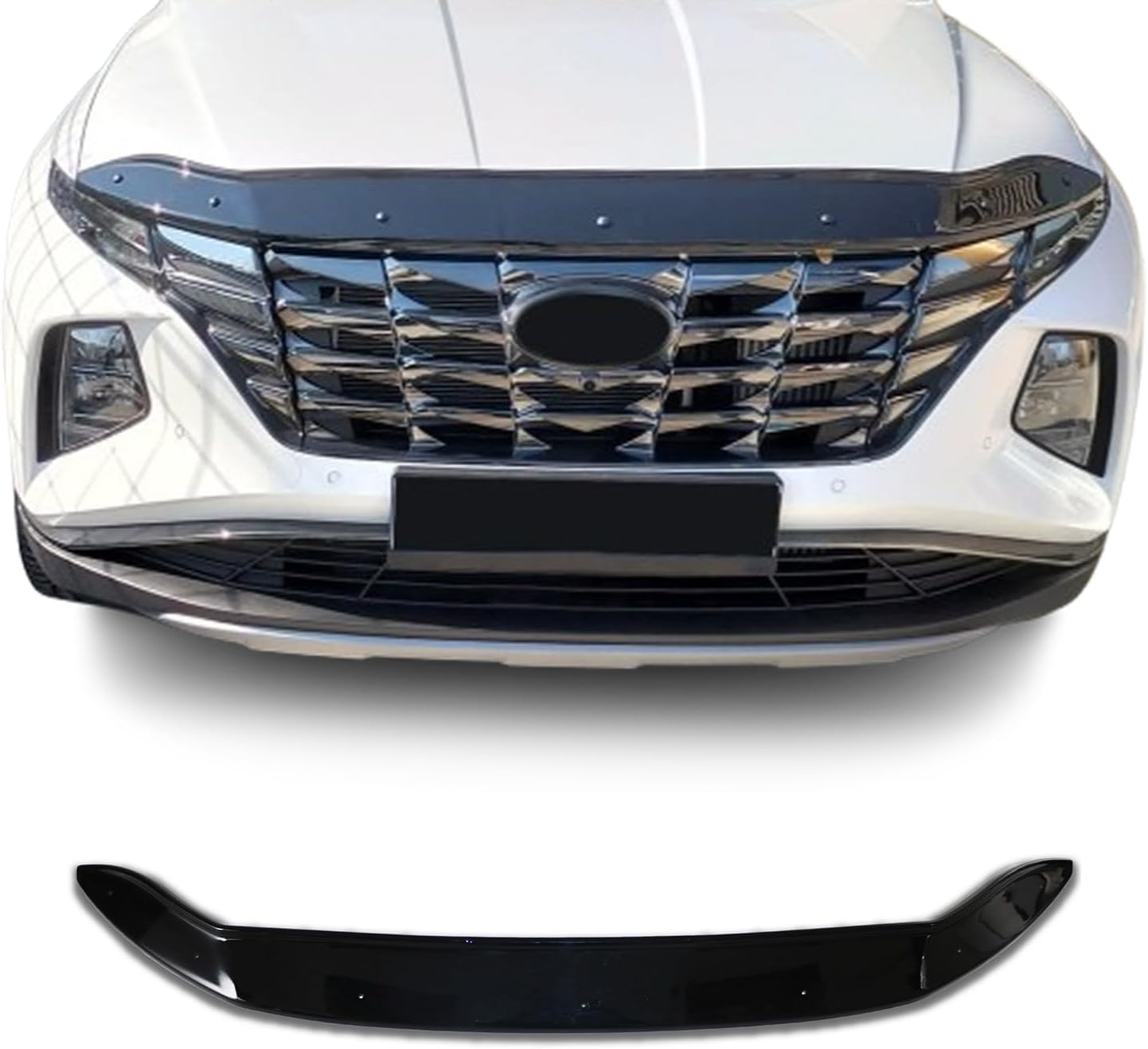 OMAC Front Bug Shield Hood Deflector Guard fits Hyundai Tucson 2022-2025 Black Smoke