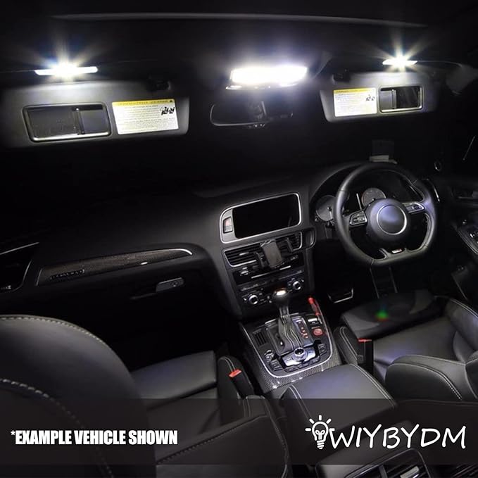 White Interior LED Lights Bulb Kit for Hyundai Santa Fe 2021 2022 2023 Vanity Mirror Glove Box Trunk Cargo License Plate Lights LED Interior Lighting Bulbs + Install Tool Guide