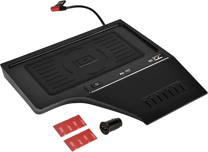 Car Wireless Charger for 2020+ Nissan Sentra, 30W Fast Charging USB-A USB-C 15W Wireless Charger Pad with Anti-Slip Silicon Mat for 2020-2024 Nissan Sentra S, SV, SR Accessories