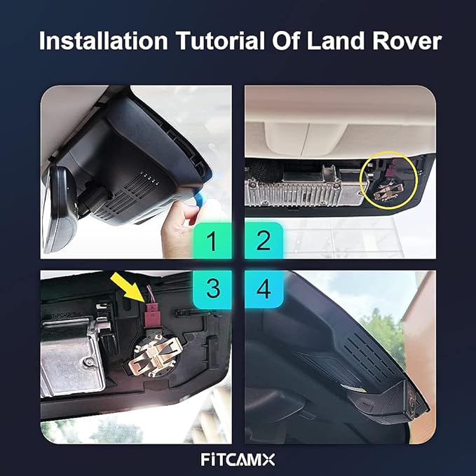 Fitcamx 4K Dash Cam Suitable for Land Rover Defender 2020-2026 90 110 Octa 130 (L663), OEM Factory Look, UHD 2160P Video, Built-in WiFi & APP, Loop Recording, Gravity Sensor, Plug & Play, 64GB Card