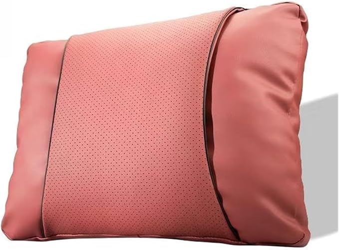 1/2PCS PU Leather Car Neck Pillow & Lumbar Support Cushion, Breathable Universal Seat Headrest Waist Pad, Soft Support Cushion for Daily Driving and Travel(C Style backrest)