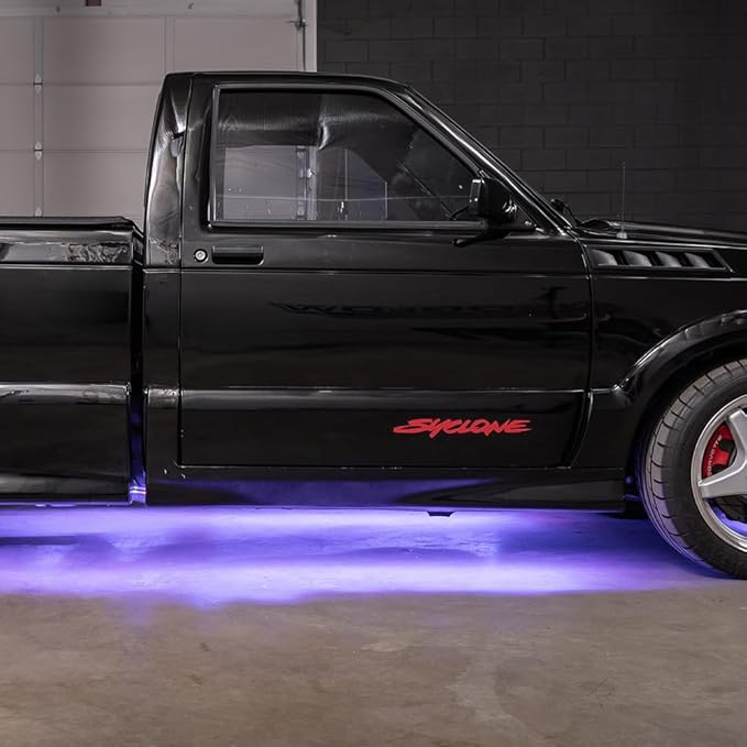 LEDGlow 6pc Purple LED Flexible Truck Slimline Underbody Underglow Accent Neon Lighting Kit - 4 Unique Patterns - Water Resistant, Low Profile Light Tubes - for Midsize & Full Size Trucks