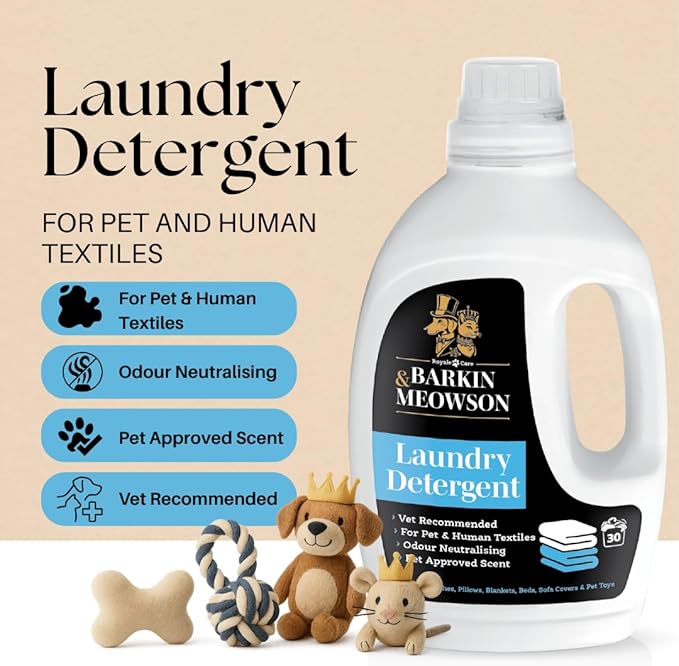 Barkin & Meowson Odor Neutralizing Liquid Laundry Detergent 1.5 Litre / 50.72 fl.oz. - Concentrated Formula for Pets and Human Textiles