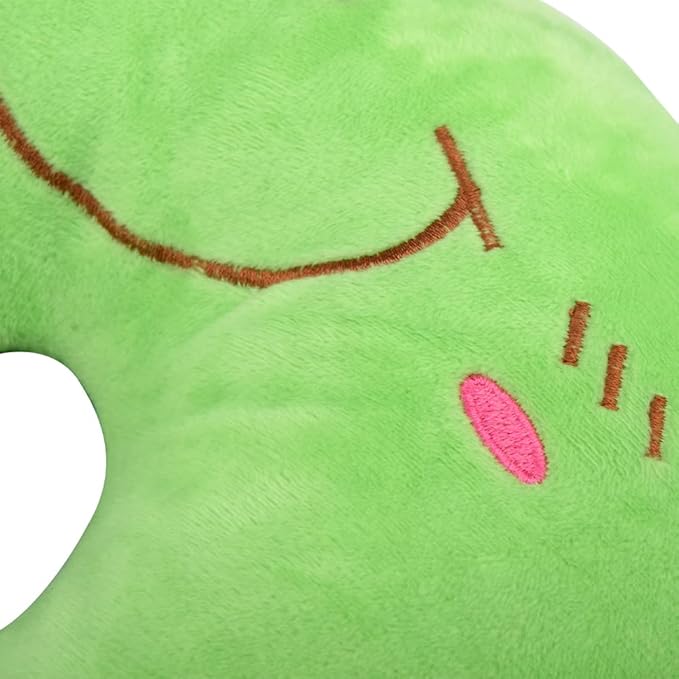 Travel Pillow for Kids, Cute Animal Neck Pillow Support U Shaped Cushion Plush Soft Rest Reading Pillows Sleeping Pillows for Airplane Train Car (Color:Frog)