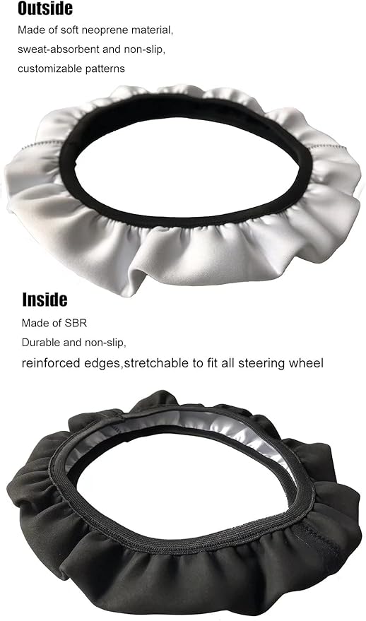AFPANQZ Colorful Steering Wheel Cover for Women Sweat Absorbing Non-Slip Steering Wheel Covers 15 inch Universal Fit Alomost Steering Wheel Breathable Grip Cover