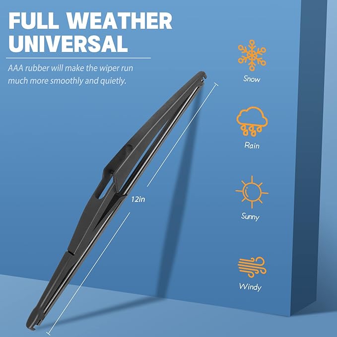 MIKKUPPA 26"+23"+12" Windshield Wiper Blades, Replacement for Mercedes-Benz 2013-2016 GL350 GL450, 2012-2015 ML350 ML550 ML63 - Top Lock 19MM Front Wipers and Rear (Pack of 3)