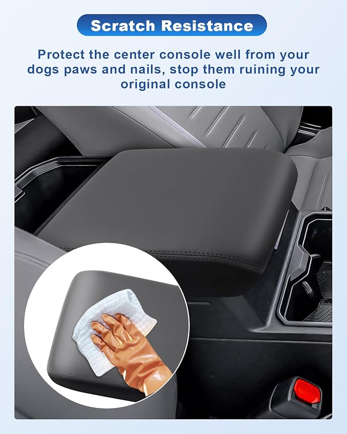 CDEFG 2025 2026 Tacoma Center Console Armrest Cover Compatible with 2024 2025 2026 Toyota Tacoma (4th Gen Tacoma) Accessories ABS Material Anti-Scratch Armrest Cushion Lid Protector(Full Coverage)