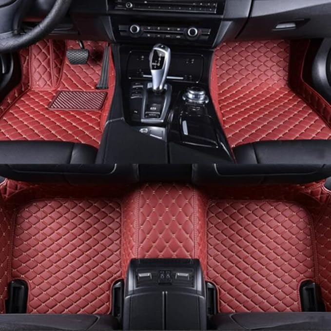 Custom Making Car Floor Mats Compatible with Audi BMW Mercedes-Benz Toyota Lexus Honda Infiniti Nissan Hyundai Kia All Models 2005-2026 (Red Wine)