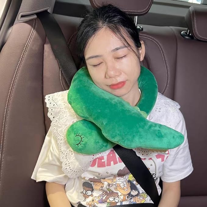 Car Travel Pillow for Kids Car Seat Pillow Cute Cartoon Travel Pillow Cushion Breathable Head and Body Support Pillow for Sleeping Travel Neck Rest Car Seat Pillow Long Journey&Road Trip