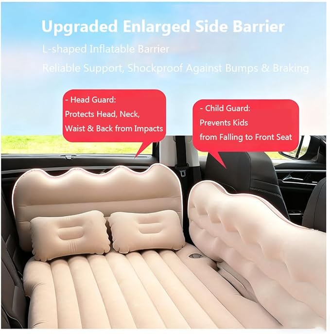 Car Inflatable Air Mattress for Nissan Armada (new Generation) 2025 Inflatable Back Seat Car Bed Double-Sided Portable Camping Travel Sleeping Bed,Grey-Mountain Design