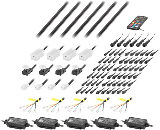Heise by Metra 18 Piece Complete Ambient Lighting Kit, LED, Chasing Effect, Universal Fit, Interior