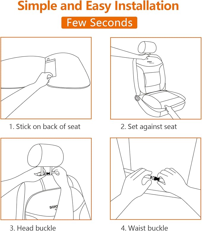 Sojoy Truck Seat Cushion with Firm Lumbar Support,Gel Seat Pad with Upper Lower Back Support Pillow for Office,Car,Truck, Pain Relief Coccyx Seat Cushion