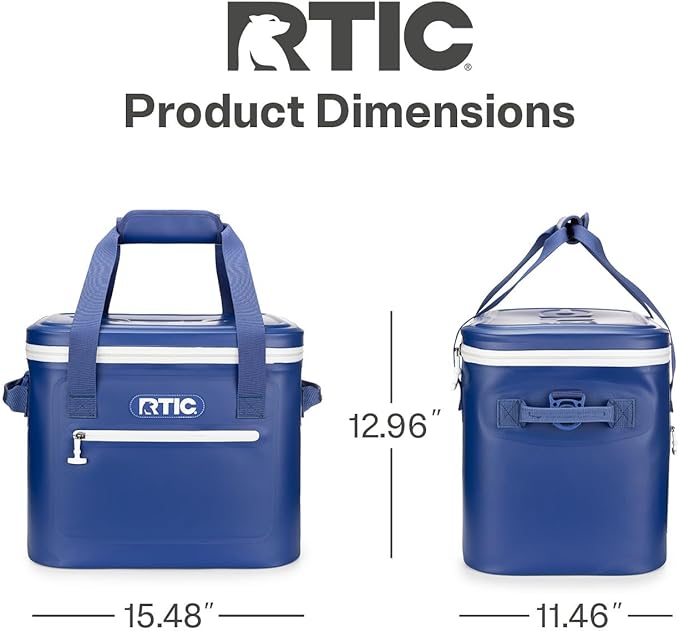 RTIC Ultra-Tough Soft Cooler 30 Can, Insulated Bag Portable Ice Chest Box for Lunch, Beach, Drink, Beverage, Travel, Camping, Picnic, Car, Trips, Floating Cooler Leak-Proof with Zipper