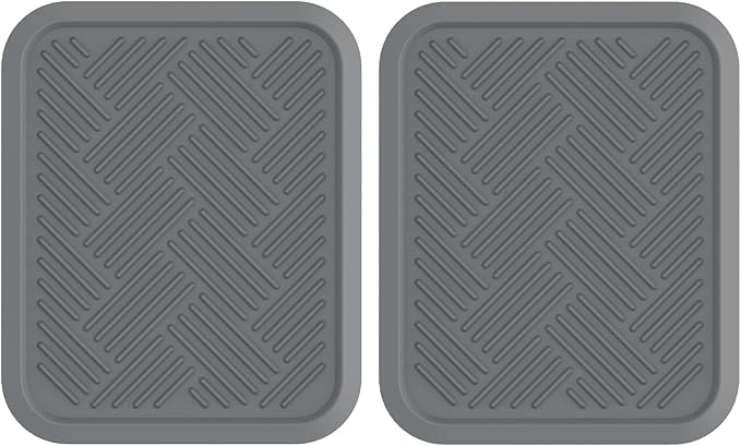 ClimaTex Heavy Duty Car, Truck, Van, and SUV Automobile Floor Mats for Floor Protection, Weatherproof Deep Channel No-Slip Front and Back Seat Floor Mats, 4 Piece Set, Gray