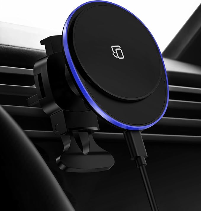 Samsung Galaxy S26 Ultra Wireless Car Charger, 15W Magnetic Car Mount Charger for Samsung Galaxy S26 S25 Ultra, for Apple Magsafe 360° Adjustable Air Vent Mount Charge for iPhone 17e 17 16 15 Pro Max