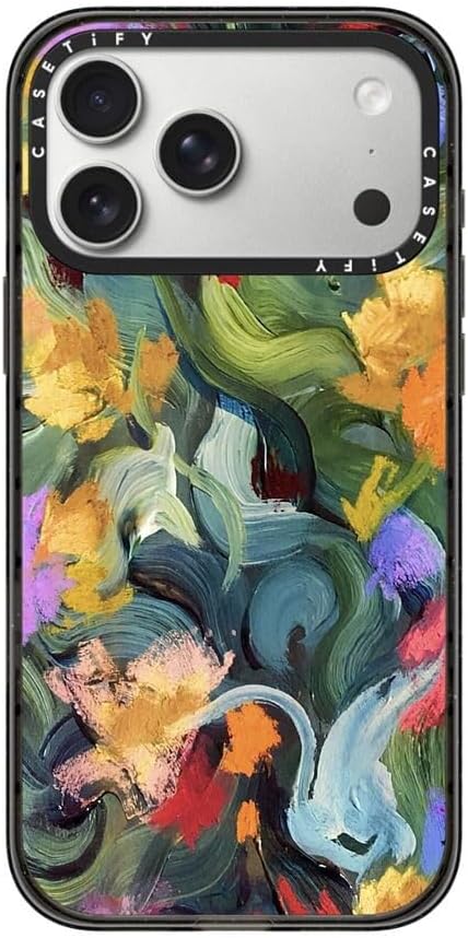 CASETiFY Impact iPhone 17 Pro Max Case [Slim/Compatible with Magsafe / 8.2 ft. 4X Military Grade Drop Protection] - in The Tulips - Clear Black