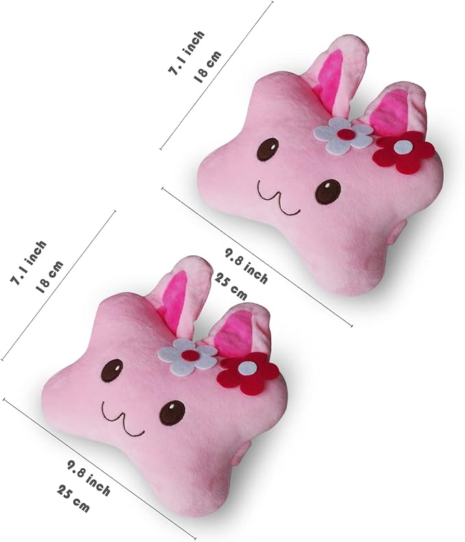 Sexysamba Car Headrest Pillow,Cartoon Neck Pillow for Car,Comfortable Soft Car Seat Pillow for Driving,Head Rest Cushion,Cute Neck Pillow for Travelling and Home 2Pcs (Pink Rabbit)