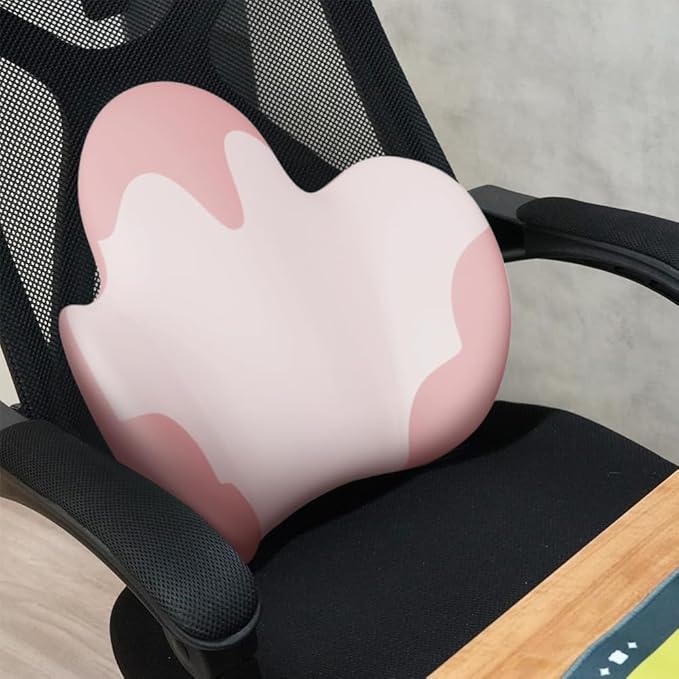 Lumbar Support Pillow for Office Chair, Gaming Chair, Car Driver Seat Back Cushion, Bed & Couch, Gifts for Friends and Parents,Ergonomic Back Support Pillow with Comfortable Memory Foam (Pink/White)