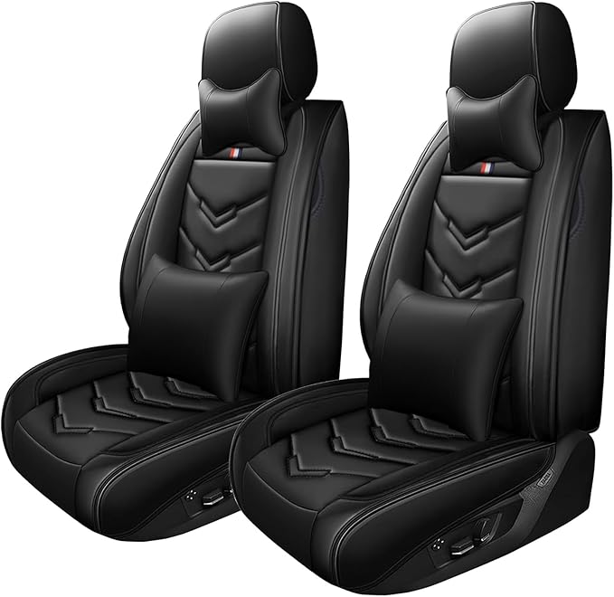 Car Seat Cover for Ford Explorer 2000-2025, Waterproof Durable Compatible Airbag, Premium Leather Seat Protector(2 Seats Luxury,Black)