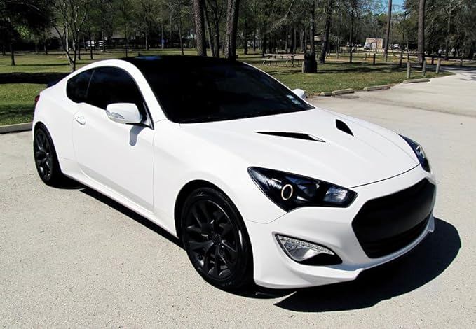 iJDMTOY Frosted Surface 6000K Xenon White SMD LED Angel Eyes Halo Ring Kit Compatible with 2010-2016 Hyundai Genesis Coupe, 2010-2015 Kia Optima K5