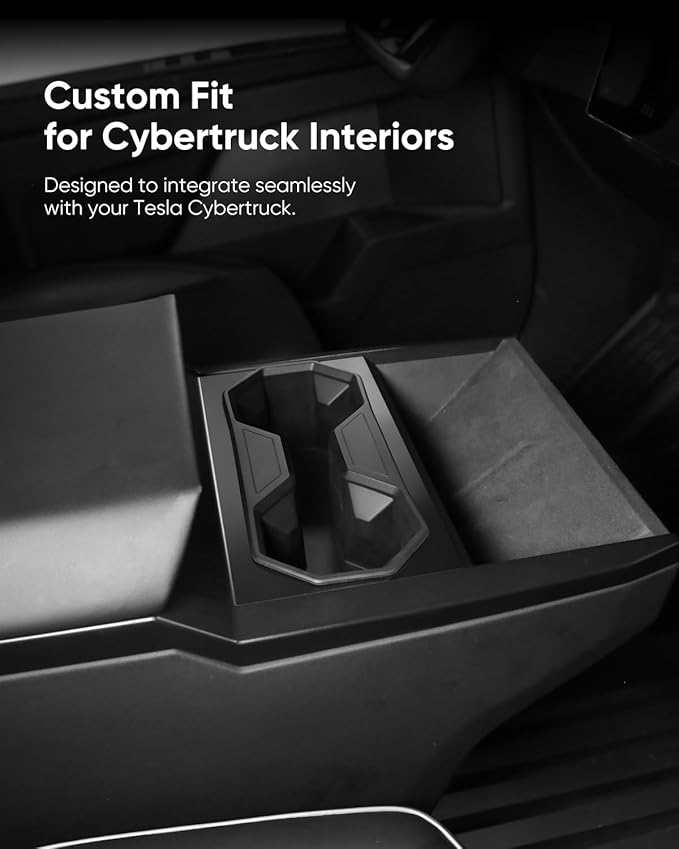 Tesla Cybertruck Cup Holder - Dual Compartment Silicone Insert for 2024-2025 Cybertruck, Anti-Slip & Spill-Proof, Custom Fit for Secure Drink Placement, Durable & Easy to Clean Interior Organizer