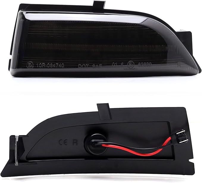 iJDMTOY Black-Out Smoked Lens Amber LED Dynamic Sequential Blink Side Mirror Turn Signal Light Assembly Kit Compatible With Ford 2019-2023 Ranger Lariat Chrome Housing ONLY