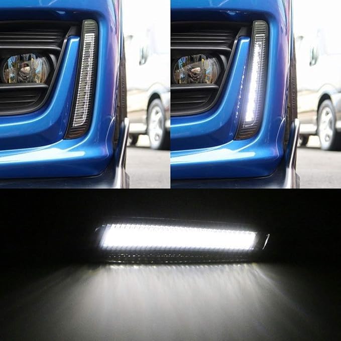 iJDMTOY JDM Style Exact Fit Xenon White LED Daytime Running Light Kit Compatible with 2017-2021 LCI Subaru BRZ, Clear Lens