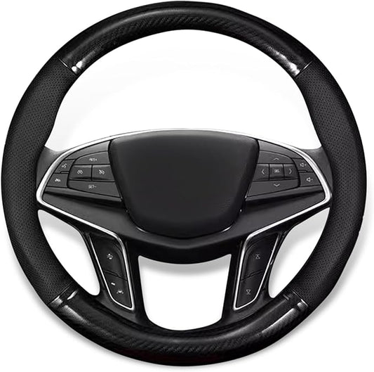 1 Pack Car Breathable Steering Wheel Cover, Wear -Resistant Steering Wheel Sleeve, Carbon Fiber Non-Slip Steering Wheel Protector, Four Seasons Universal Steering Wheel Set (Circular)