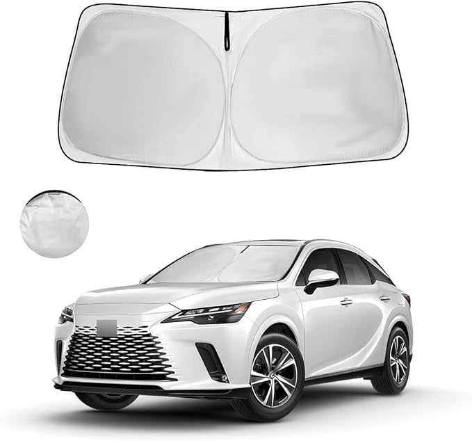Windshield Sun Shade Fit 2026 2025 2024 2023 2022 Lexus NX NX250 NX350 NX350h NX450h+ Foldable Front Window Sunshade Accessories Sun Visor UV Protector Heat Shield Window Cover