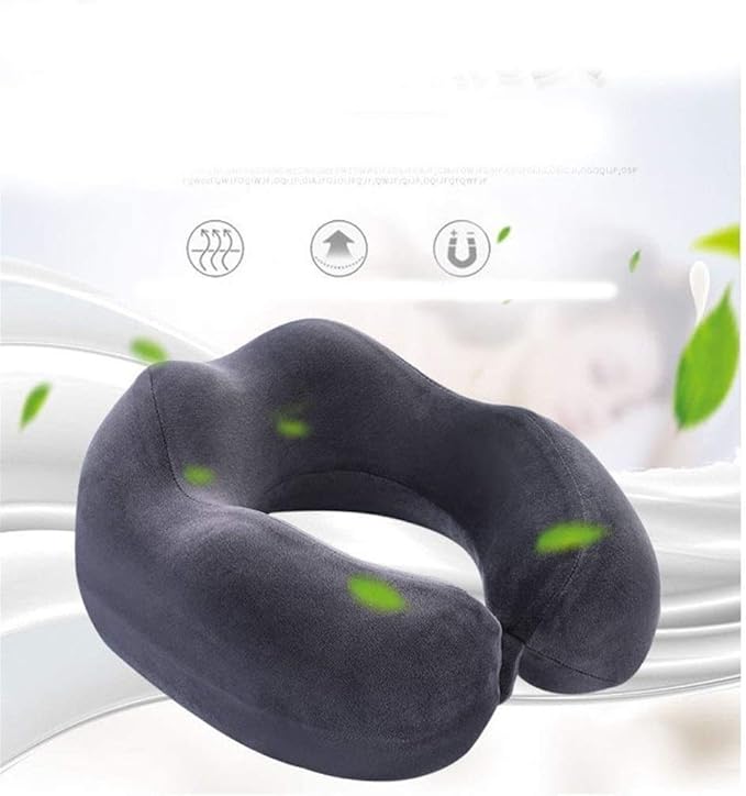 Travel Neck Pillow Sleep Kit - 100% Memory Foam Travel Pillow, Car Airplane Travel Pillow Neck Pillow Nap Lunch Break Student Memory Foam U-Shaped Pillow (Color : Gray)