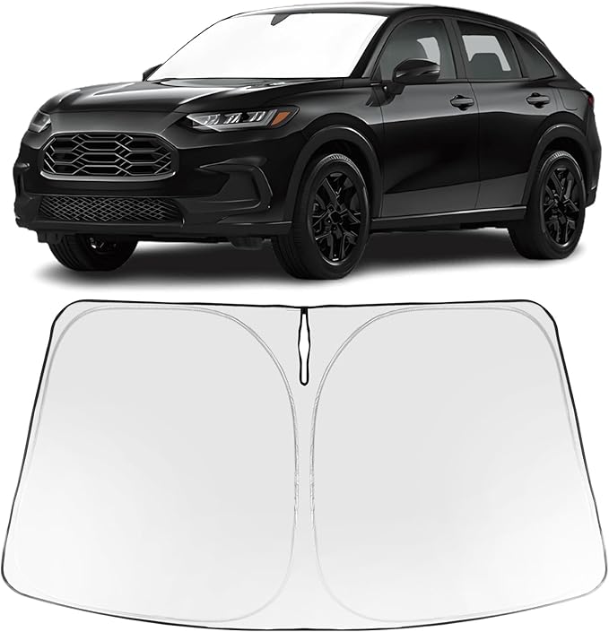 Proadsy 2026 Upgrade Windshield Sun Shade Custom Fit Honda HRV 2023-2026 Foldable Front Sunshade Protector Sun Visor Blocks UV Rays Keep Car Cooler Accessories
