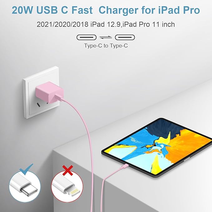 iPhone Charger Fast Charging 10FT iPhones 17 16 15 Charger 3 Pack Type C Chargers USB C Charger Compatible with iPhone Air 17/17 Plus/17 Pro/17 Pro Max/16/16 Plus/16 Pro/16 Pro Max (Pink)