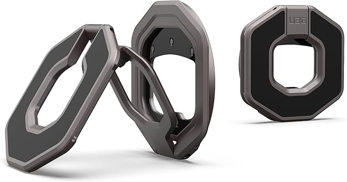 URBAN ARMOR GEAR UAG Magnetic Ring Stand Monarch Mag2 w/Built-in Bottle Opener - Ultra-Strong Double Magnet MagSafe Compatible Metal Phone Ring Grip 360 Rotation Multi-Functional Kickstand, Gunmetal