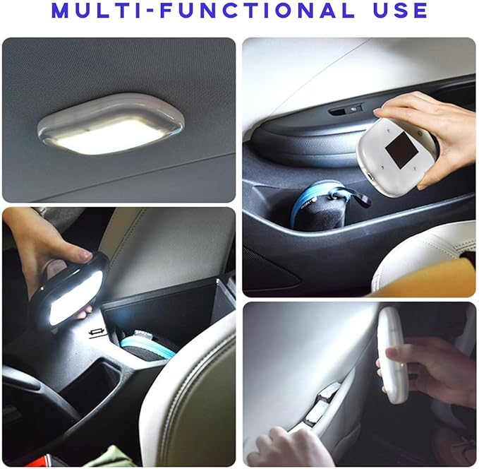 Ohleats Car Interior Ceiling Roof Lights, Magnetic Rechargeable USB Wireless Dome Lamp, LED Auto Map Reading Light Cover for Insider Roof Ceiling, Universal Car Accessories (Beige)