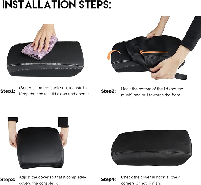 INTGET Center Console Cover for 2026 Jeep Grand Cherokee Accessories 2022 2023 2024 2025/Grand Cherokee L 2021-2026 Car Armrest Arm Rest Box Dog Seat Cover Pad Console Lid Protection Saver(Black)