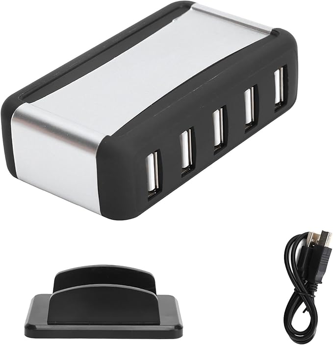 USB 7‑Port Hub Multi USB Port Expander Fast Data Transfer USB Splitter HighSpeed Extender with Power Supply 100‑240V for Laptop Desktop Computers Notebooks (US Plug)