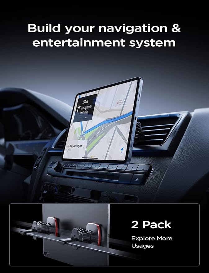 LISEN 2 Pack Magnetic Phone Holder for Your Car Mount 6 Military Magnets Car Phone Holder Mount Vent Cell Phone Holdeer Mount Vent Cell Phone Holder (Red)