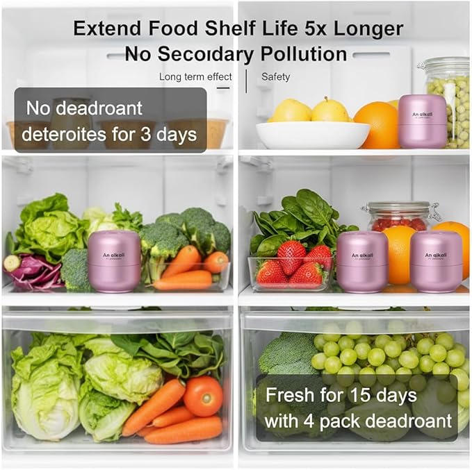 Refridge Deodorizer，4Pack Last for 10 Years Closet Deodorizer, Fridge Smell Eliminator, AOP Baking Soda Odor Eliminator, for Closet, Wardrobe, Car, Pet Smell Order (Pink, 4pcs)