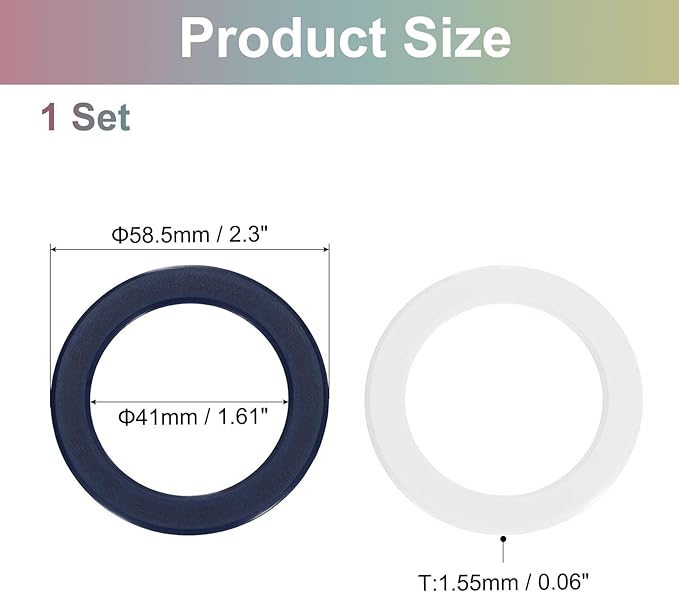 uxcell Magnetic Adapter Ring, 2Pcs Magnetic Sticker Ring ABS Universal Magnet Wireless Charging Conversion Kit for Mobile Phone Case Wireless Charger, Blue, White
